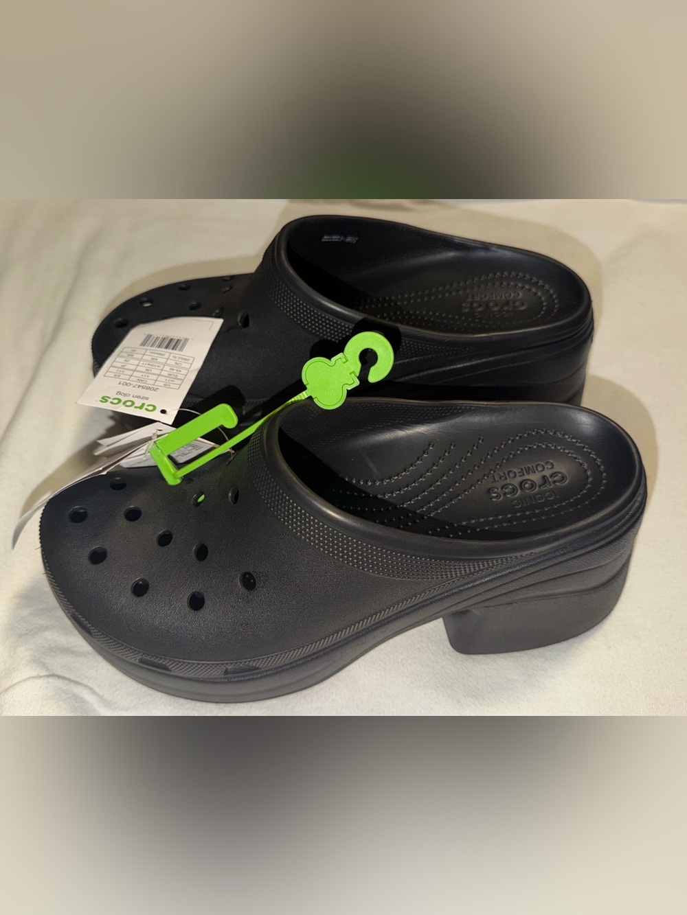 NWT CROCS Black Platform Clogs